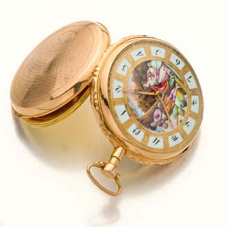 Splendid Swiss gold quarter repeating musical watch Circa 1820