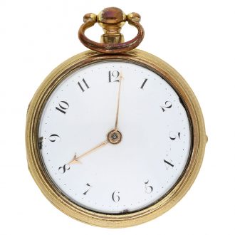 English fire gilt double case verge watch Circa 1780
