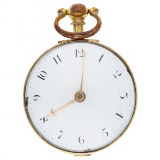 English fire gilt double case verge watch Circa 1780