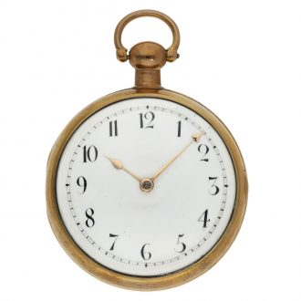 English gold plated open faced cylinder watch Circa 1780