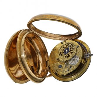English gold plated open faced cylinder watch Circa 1780