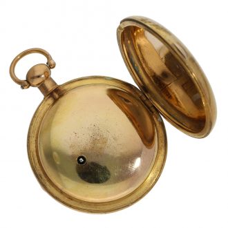 English gold plated open faced cylinder watch Circa 1780
