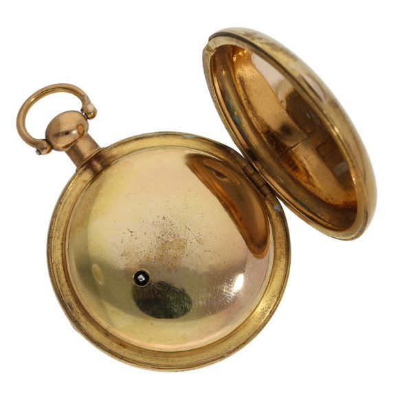 English gold plated open faced cylinder watch Circa 1780 English gold plated open faced cylinder watch Circa 1780