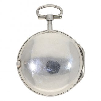 English large silver pair cased verge pocket watch Circa 1770