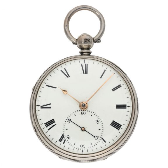 English silver open faced lever pocket watch Circa 1800