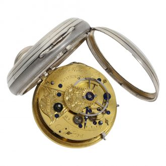 English silver open faced lever pocket watch Circa 1800