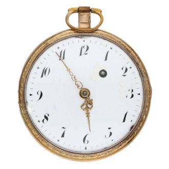 Early French gold plated verge pocket watch Circa 1824