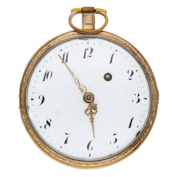 Early French gold plated verge pocket watch Circa 1824