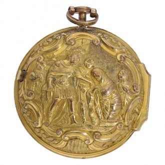 English gold watch with repoussé decoration Circa 1745