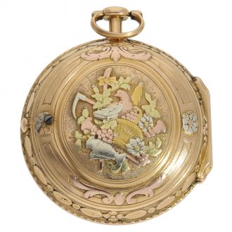French multi coloured gold Louis XV verge watch Circa 1765 French multi coloured gold Louis XV verge watch Circa 1765