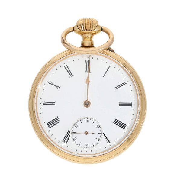 Swiss 18K gold open faced anker chronometer Circa 1880
