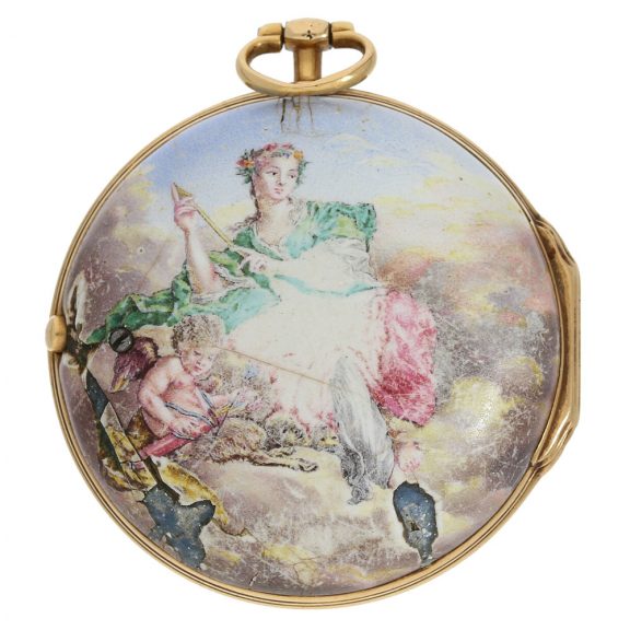 Rare French gold and porcelain pocket watch Circa 1750