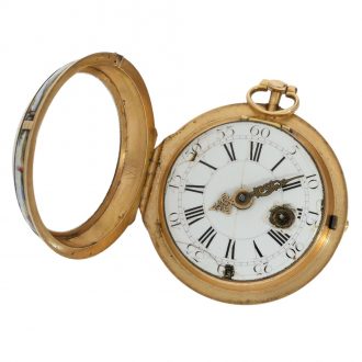 Rare French gold and porcelain pocket watch Circa 1750