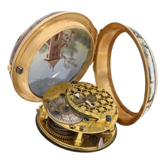 Rare French gold and porcelain pocket watch Circa 1750
