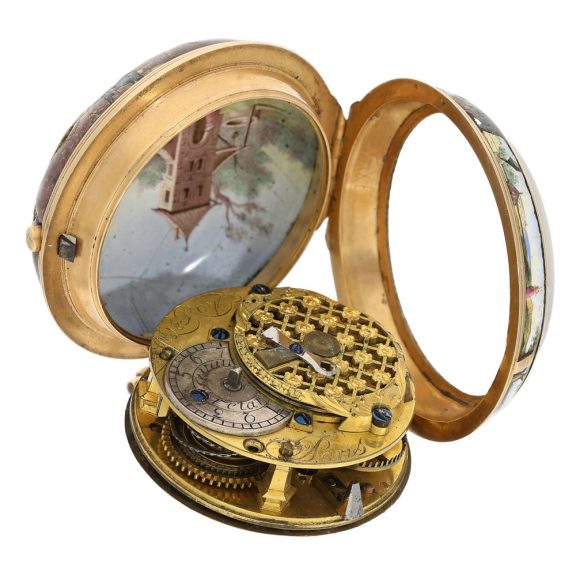 Rare French gold and porcelain pocket watch Circa 1750 Rare French gold and porcelain pocket watch Circa 1750