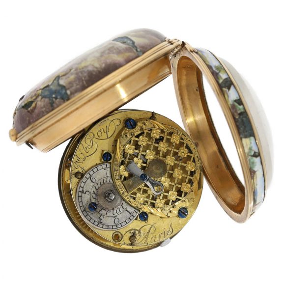 Rare French gold and porcelain pocket watch Circa 1750 Rare French gold and porcelain pocket watch Circa 1750