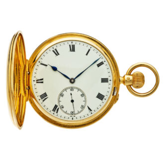 Heavy English gold watch with 52 1/2 minute carrousel Circa 1906