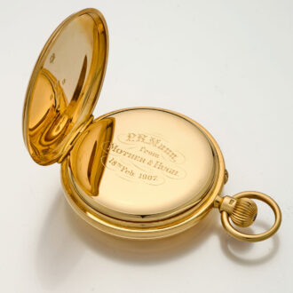 Heavy English gold watch with 52 1/2 minute carrousel Circa 1906