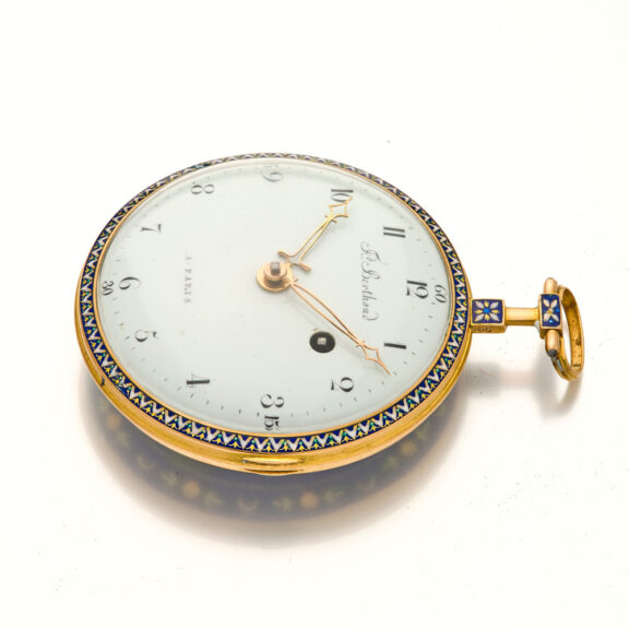 Fine French 18K gold and enamel open faced verge watch Circa 1795 Fine French 18K gold and enamel open faced verge watch Circa 1795