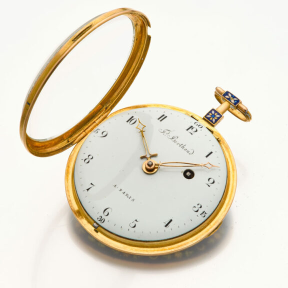 Fine French 18K gold and enamel open faced verge watch Circa 1795 Fine French 18K gold and enamel open faced verge watch Circa 1795
