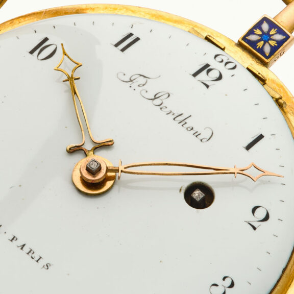 Fine French 18K gold and enamel open faced verge watch Circa 1795 Fine French 18K gold and enamel open faced verge watch Circa 1795