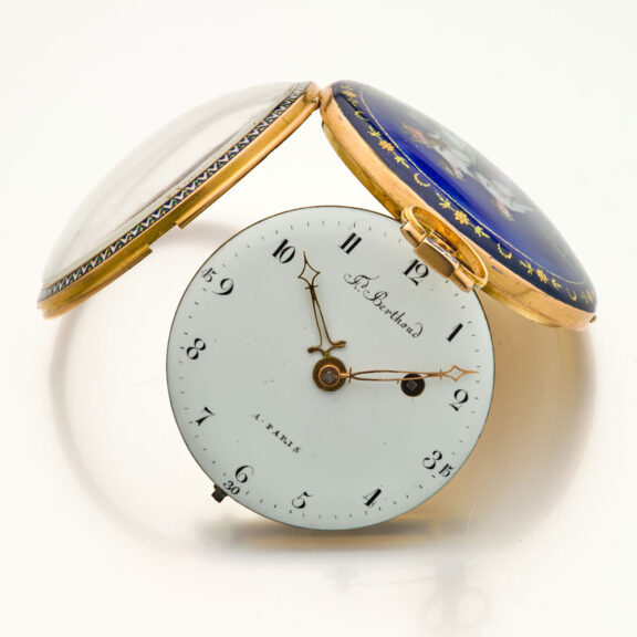 Fine French 18K gold and enamel open faced verge watch Circa 1795 Fine French 18K gold and enamel open faced verge watch Circa 1795