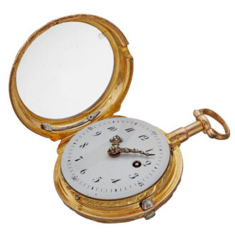 A gold Swiss quarter repeating verge by Le Roy Circa 1770