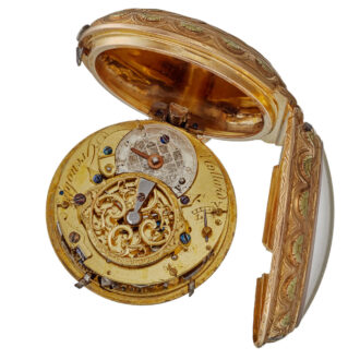 A gold Swiss quarter repeating verge by Le Roy Circa 1770