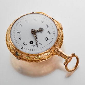A gold Swiss quarter repeating verge by Le Roy Circa 1770