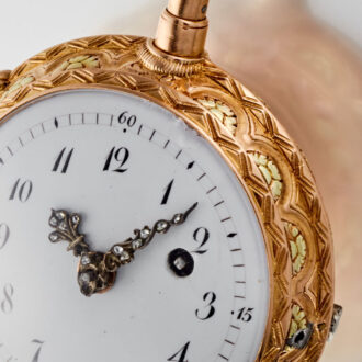 A gold Swiss quarter repeating verge by Le Roy Circa 1770