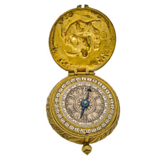 Important French gilt watch with exceptionally rare dial Circa 1650