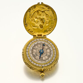 Important French gilt watch with exceptionally rare dial Circa 1650
