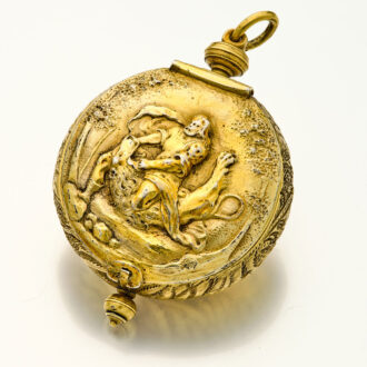 Important French gilt watch with exceptionally rare dial Circa 1650