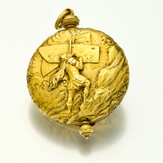 Important French gilt watch with exceptionally rare dial Circa 1650