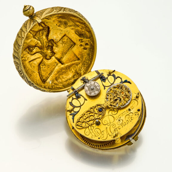 Important French gilt watch with exceptionally rare dial Circa 1650 Important French gilt watch with exceptionally rare dial Circa 1650