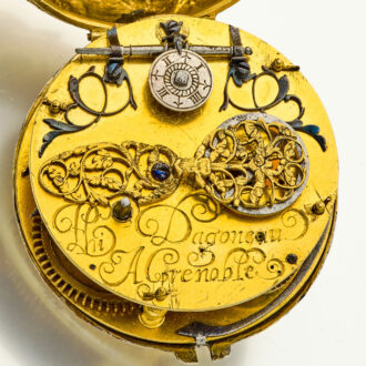 Important French gilt watch with exceptionally rare dial Circa 1650
