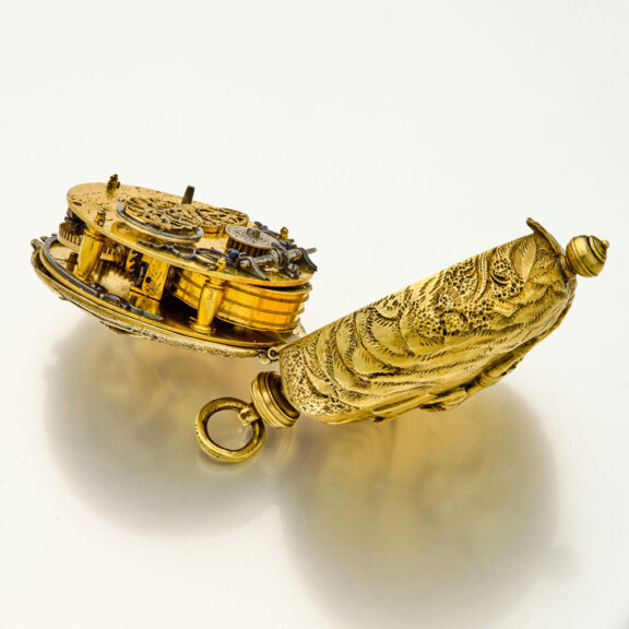 Important French gilt watch with exceptionally rare dial Circa 1650 Important French gilt watch with exceptionally rare dial Circa 1650