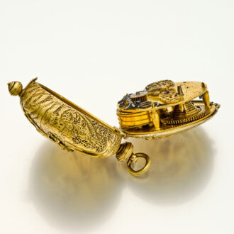 Important French gilt watch with exceptionally rare dial Circa 1650