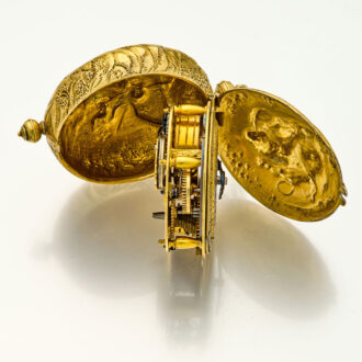 Important French gilt watch with exceptionally rare dial Circa 1650