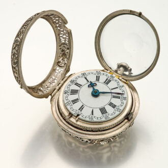 English silver quarter repeating repoussé verge watch Circa 1740