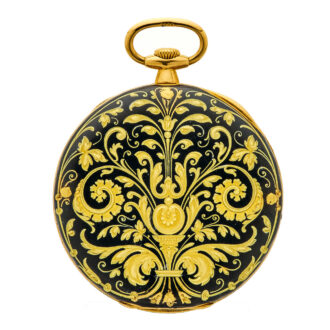 Swiss 18 Carat gold and enamel neo classic pocket watch Circa 1920
