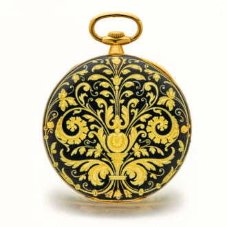 Swiss 18K gold and enamel Neo-classic pocket watch Circa 1920