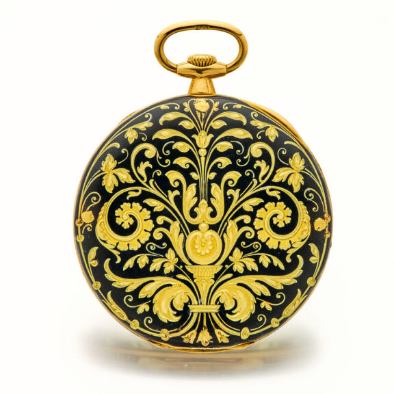 Swiss 18K gold and enamel Neo-classic pocket watch Circa 1920 Swiss 18K gold and enamel Neo-classic pocket watch Circa 1920