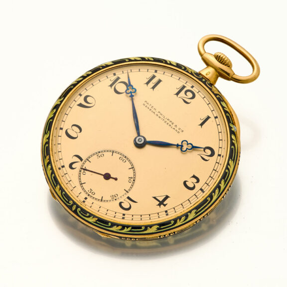 Swiss 18K gold and enamel Neo-classic pocket watch Circa 1920 Swiss 18K gold and enamel Neo-classic pocket watch Circa 1920