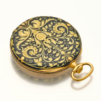 Swiss 18K gold and enamel Neo-classic pocket watch Circa 1920