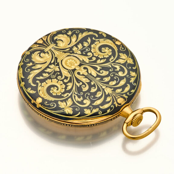 Swiss 18K gold and enamel Neo-classic pocket watch Circa 1920 Swiss 18K gold and enamel Neo-classic pocket watch Circa 1920