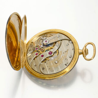 Swiss 18K gold and enamel Neo-classic pocket watch Circa 1920