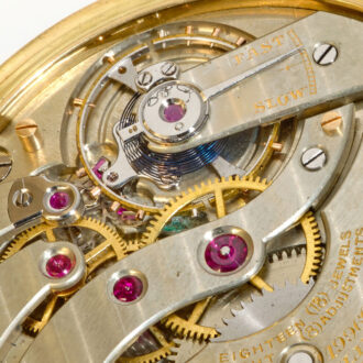 Swiss 18K gold and enamel Neo-classic pocket watch Circa 1920