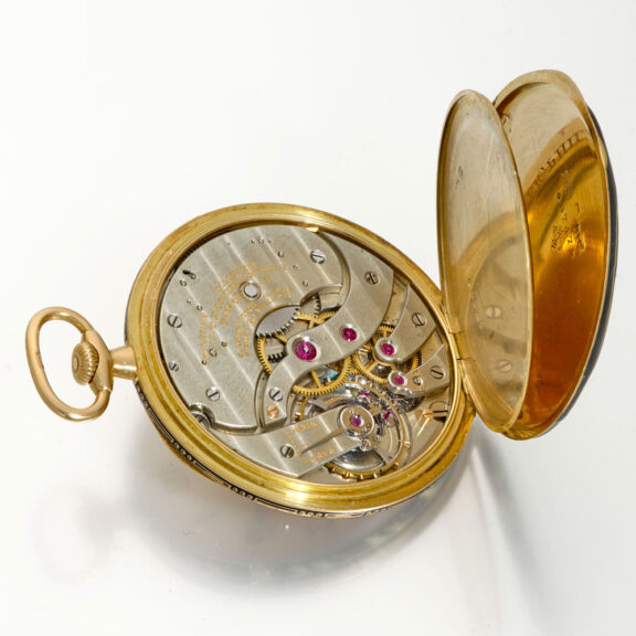 Swiss 18K gold and enamel Neo-classic pocket watch Circa 1920 Swiss 18K gold and enamel Neo-classic pocket watch Circa 1920
