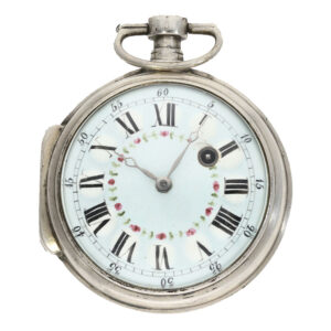 Unusually large French solid silver verge watch Circa 1803